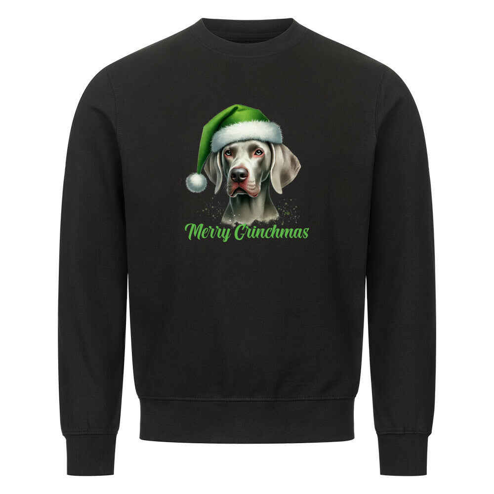 Premium Sweatshirt "Weimaraner - Merry Grinchmas" Schwarz – hunde-shirt.de