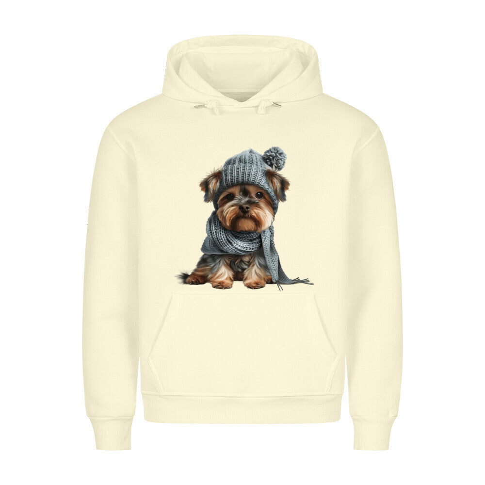 Premium Hoodie "Yorkshire Terrier - Winterbub" Beige – hunde-shirt.de