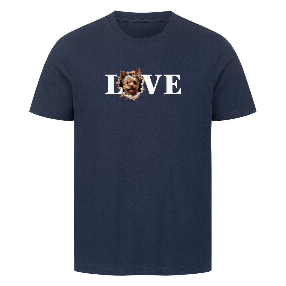 Premium T-Shirt "Yorkshire Terrier - LOVE" French Navy – hunde-shirt.de