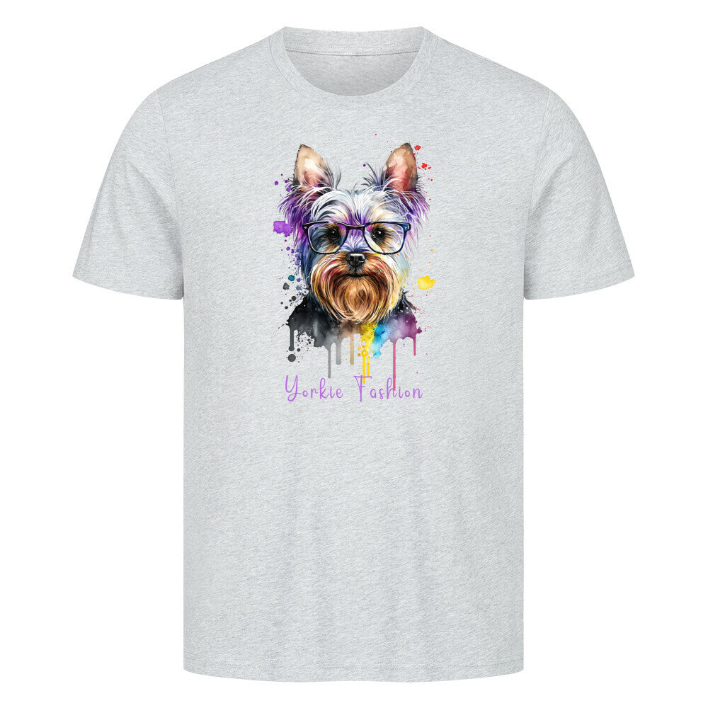 Premium T-Shirt "Yorkie - Fashion" Heather Grey – hunde-shirt.de