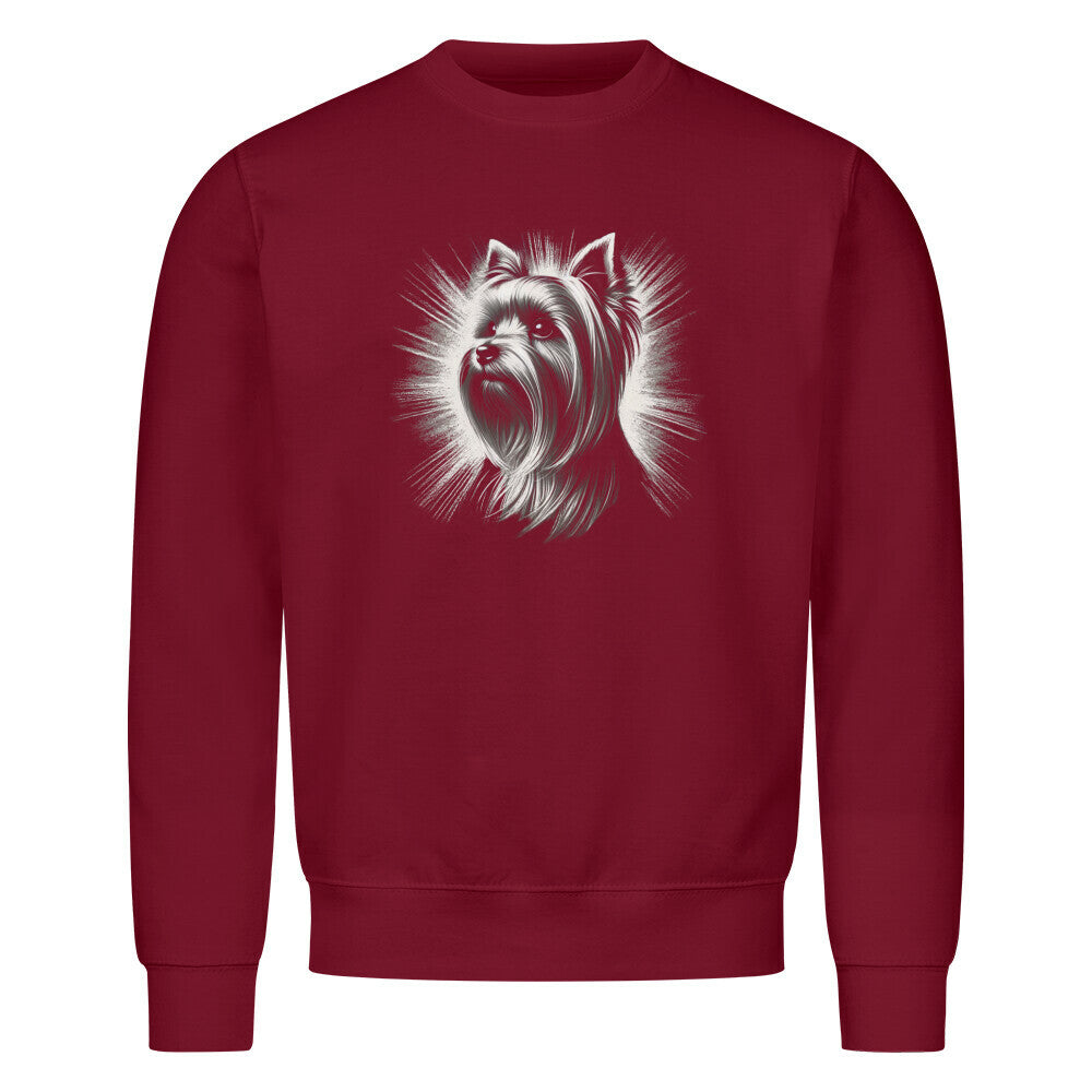 Premium Sweatshirt "Yorkie - Bright" Burgunder – hunde-shirt.de