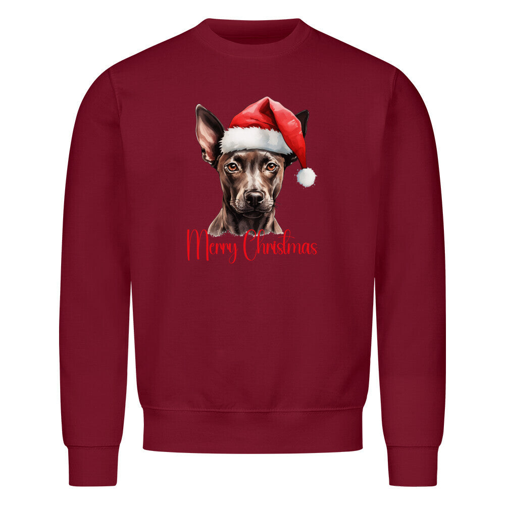 Premium Sweatshirt "Xolo - Merry Christmas" Burgunder – hunde-shirt.de