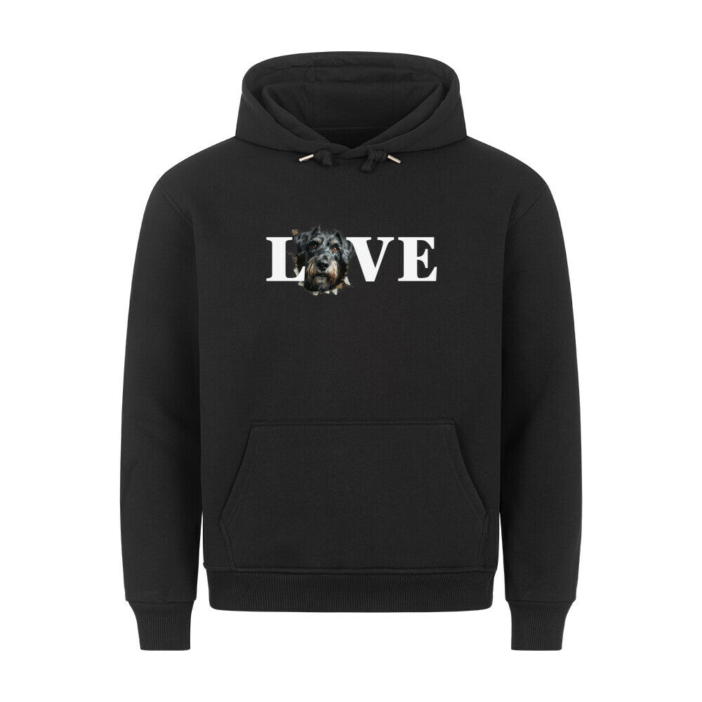 Premium Hoodie "Irischer Wolfshund - LOVE" Schwarz – hunde-shirt.de