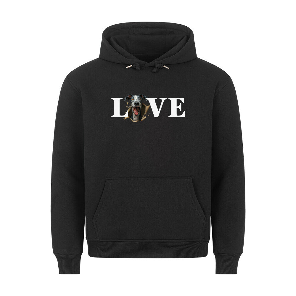 Premium Hoodie "Whippet - LOVE" Schwarz – hunde-shirt.de