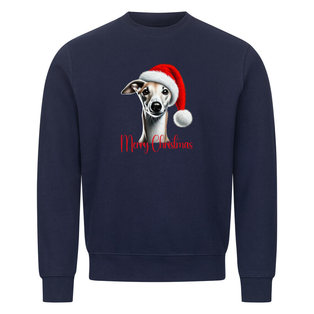 Premium Sweatshirt "Whippet - Merry Christmas" Navy Blue – hunde-shirt.de