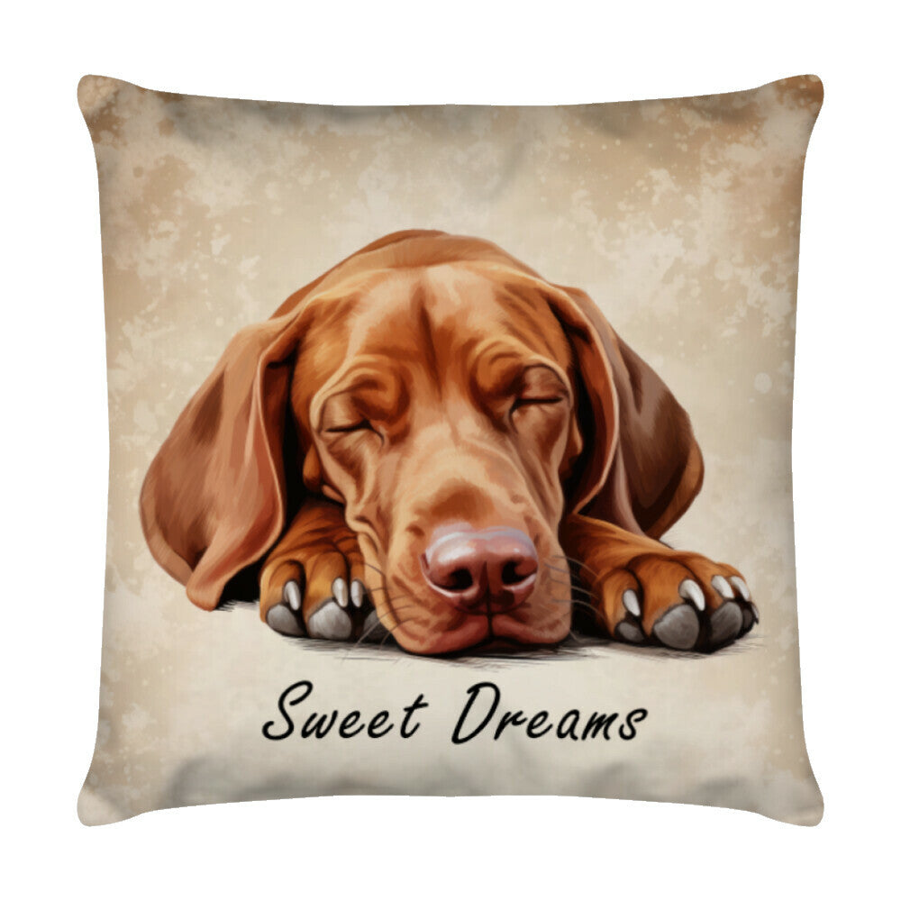 Kissen "Vizsla - Sweet Dreams" Weiß – hunde-shirt.de