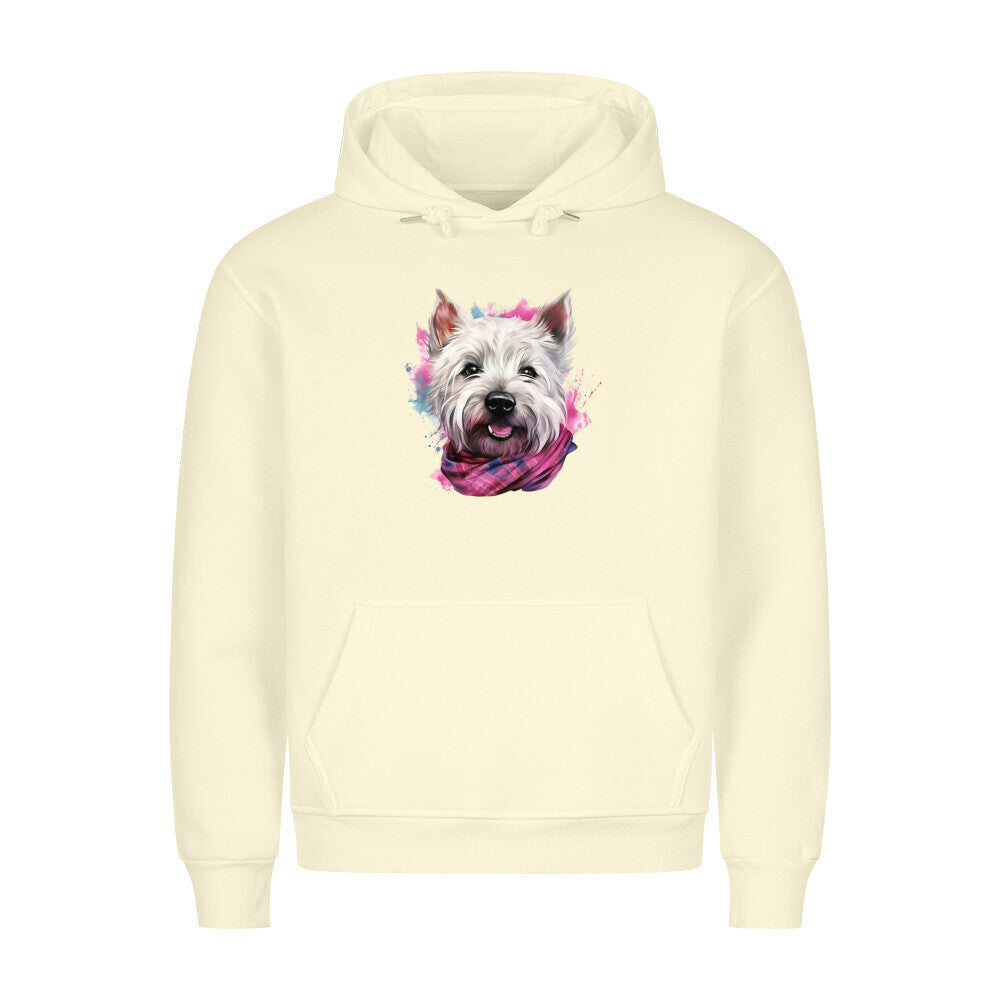 Premium Hoodie "Westie - Wintermädchen" Beige – hunde-shirt.de