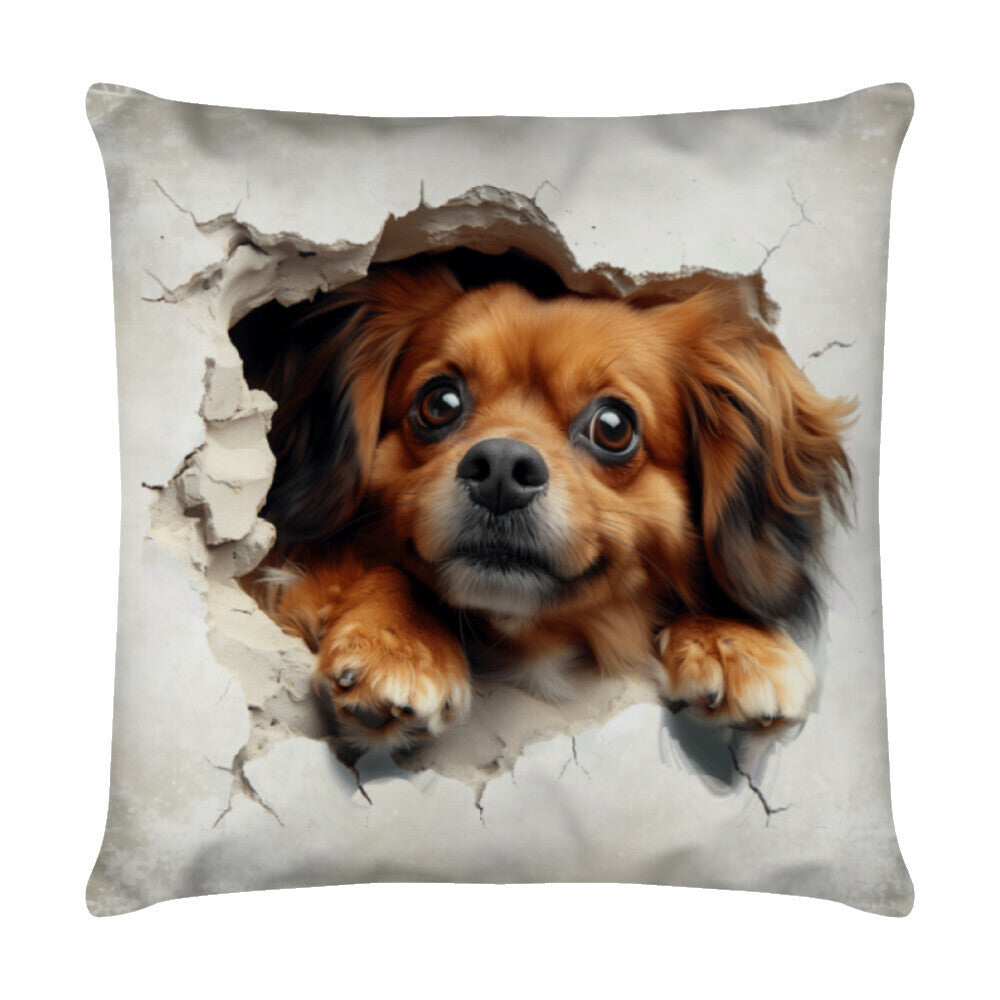 Kissen "Tibet Spaniel - Look" Weiß – hunde-shirt.de