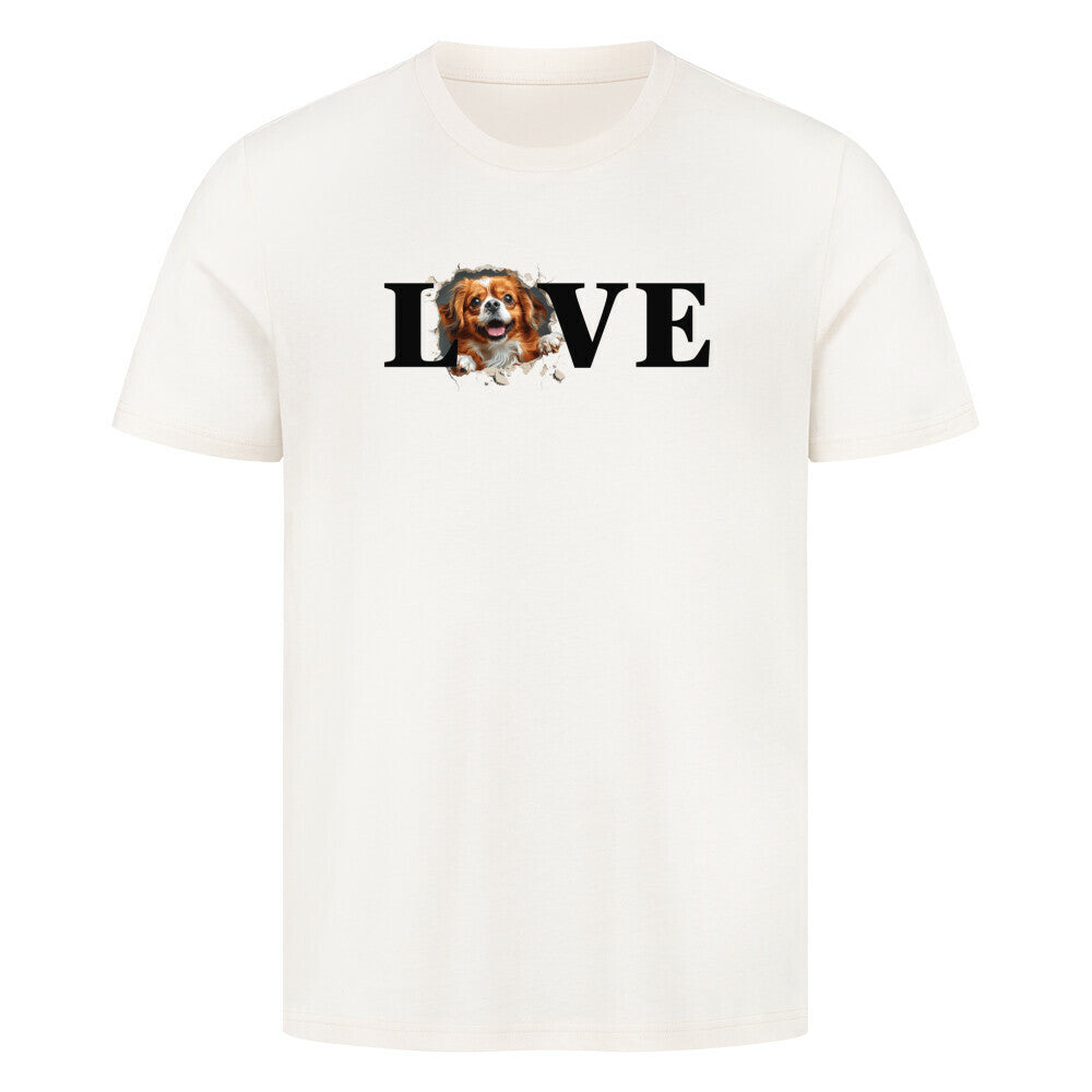 Premium T-Shirt "Tibet Spaniel - LOVE" Natural Raw – hunde-shirt.de