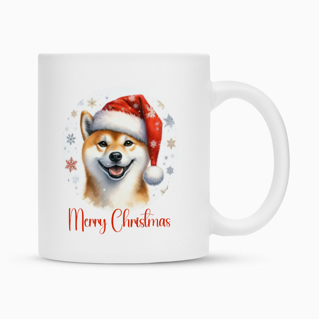 Tasse "Shiba Inu - Merry Christmas" Weiß – hunde-shirt.de