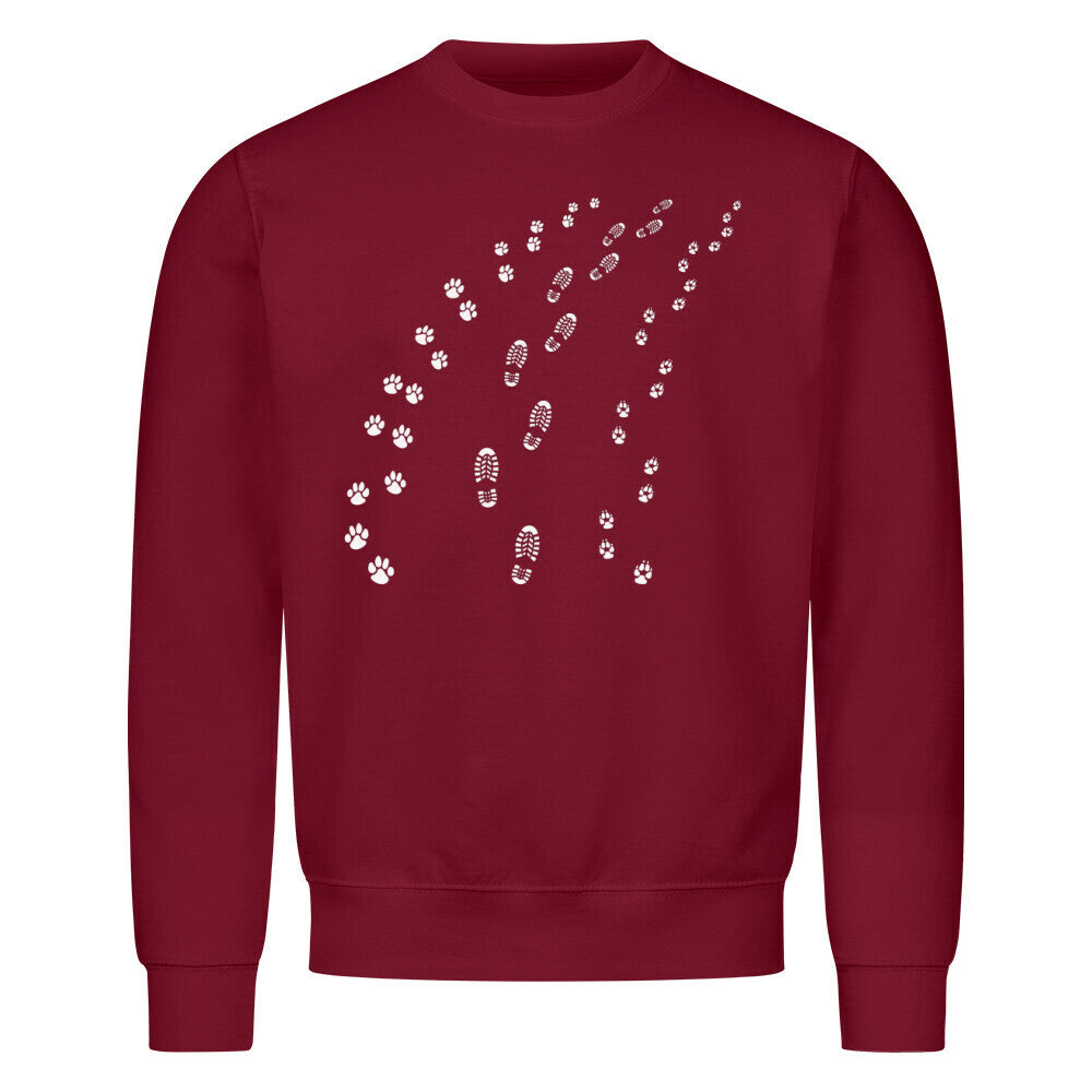 Premium Sweatshirt "Footsteps" Burgunder – hunde-shirt.de