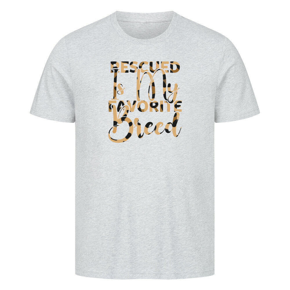 Premium T-Shirt "Rescued..." Heather Grey – hunde-shirt.de