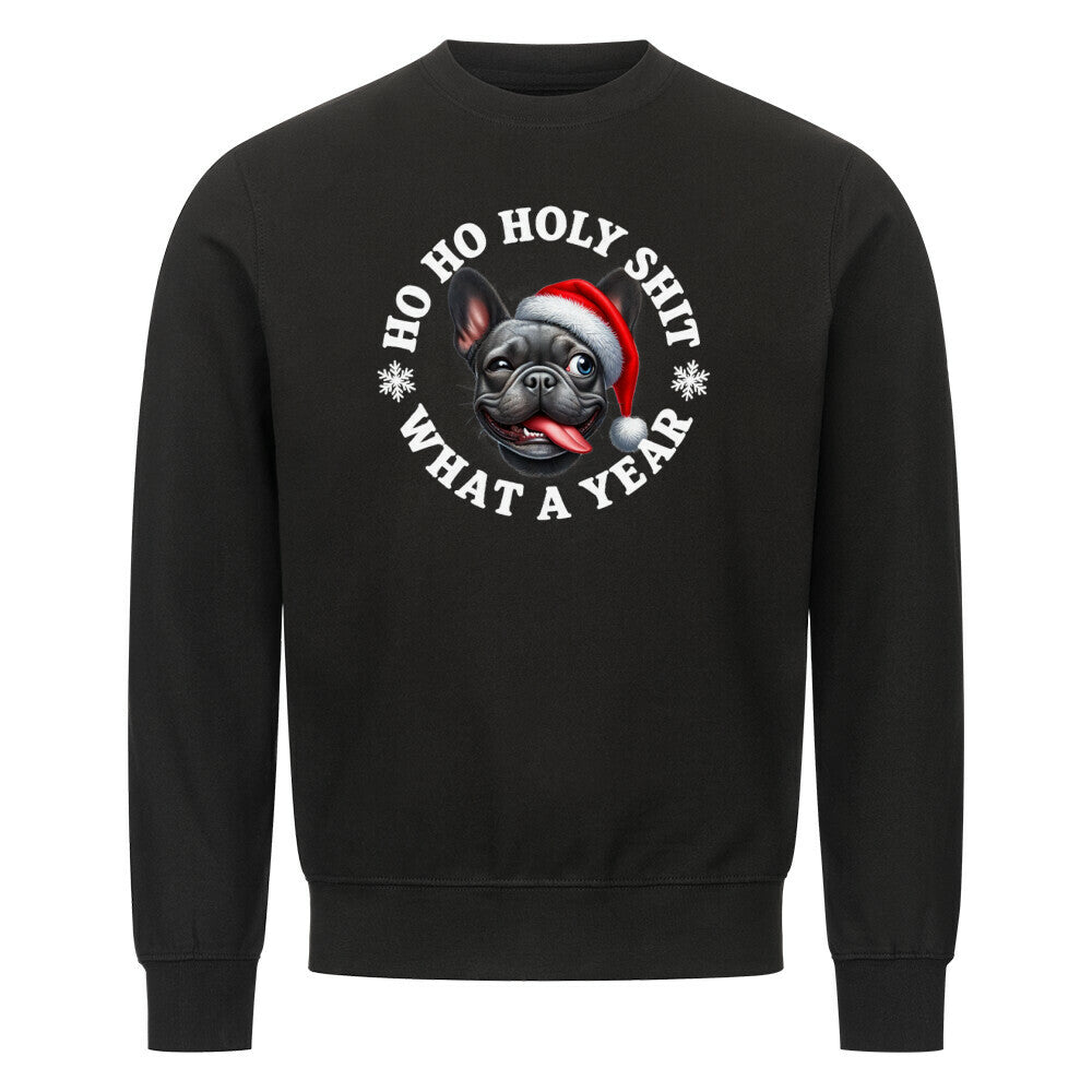 Premium Sweatshirt "Frenchie - HO HO...2" Schwarz – hunde-shirt.de