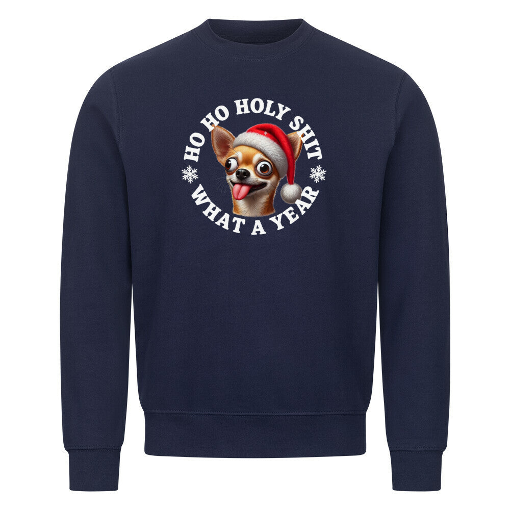 Premium Sweatshirt "Chihuahua - HO HO..." Navy Blue – hunde-shirt.de