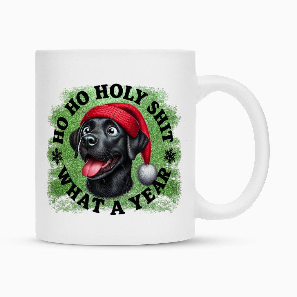Tasse "Labrador ( schwarz ) - HO HO..." Weiß – hunde-shirt.de