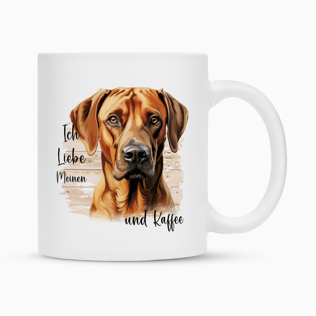 Tasse "Rhodesian Ridgeback - Ich liebe..." Weiß – hunde-shirt.de