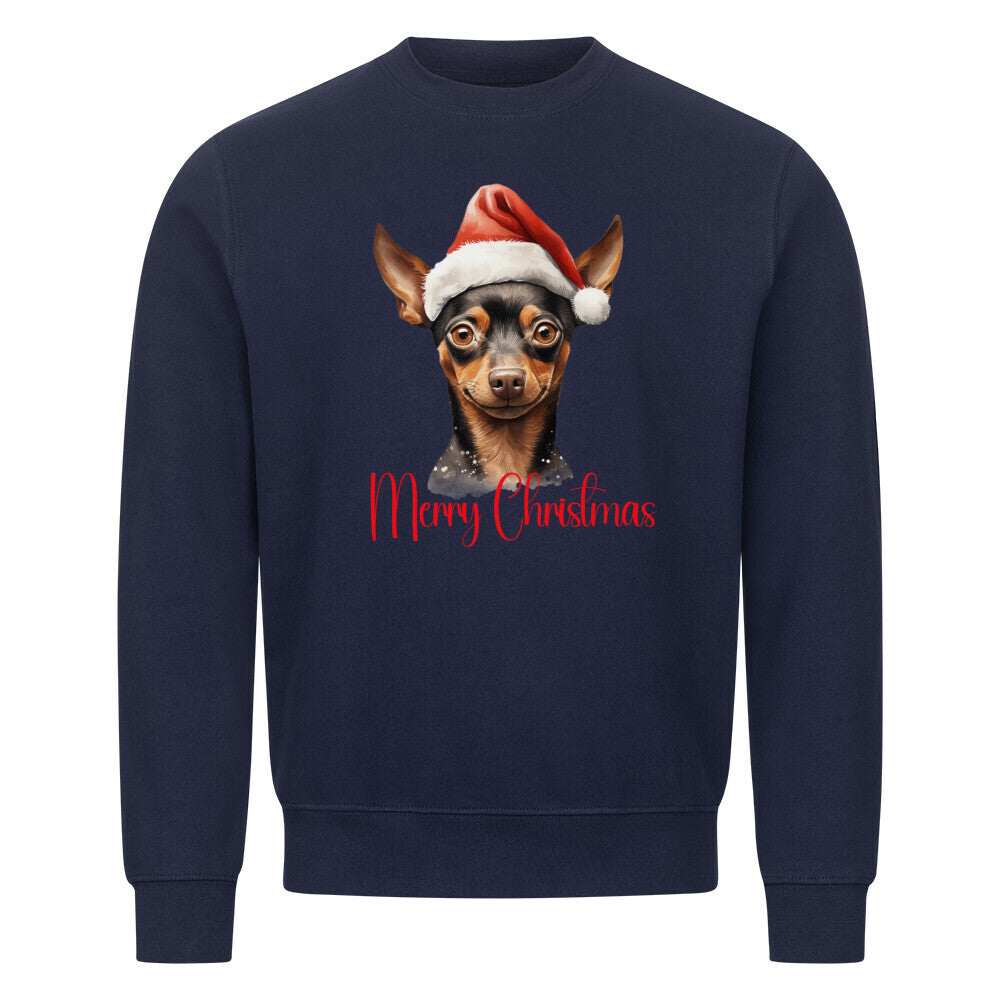 Premium Sweatshirt "Zwergpinscher - Merry Christmas" Navy Blue – hunde-shirt.de