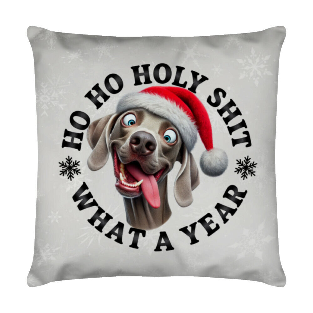 Kissen "Weimaraner - HO HO..." Weiß – hunde-shirt.de
