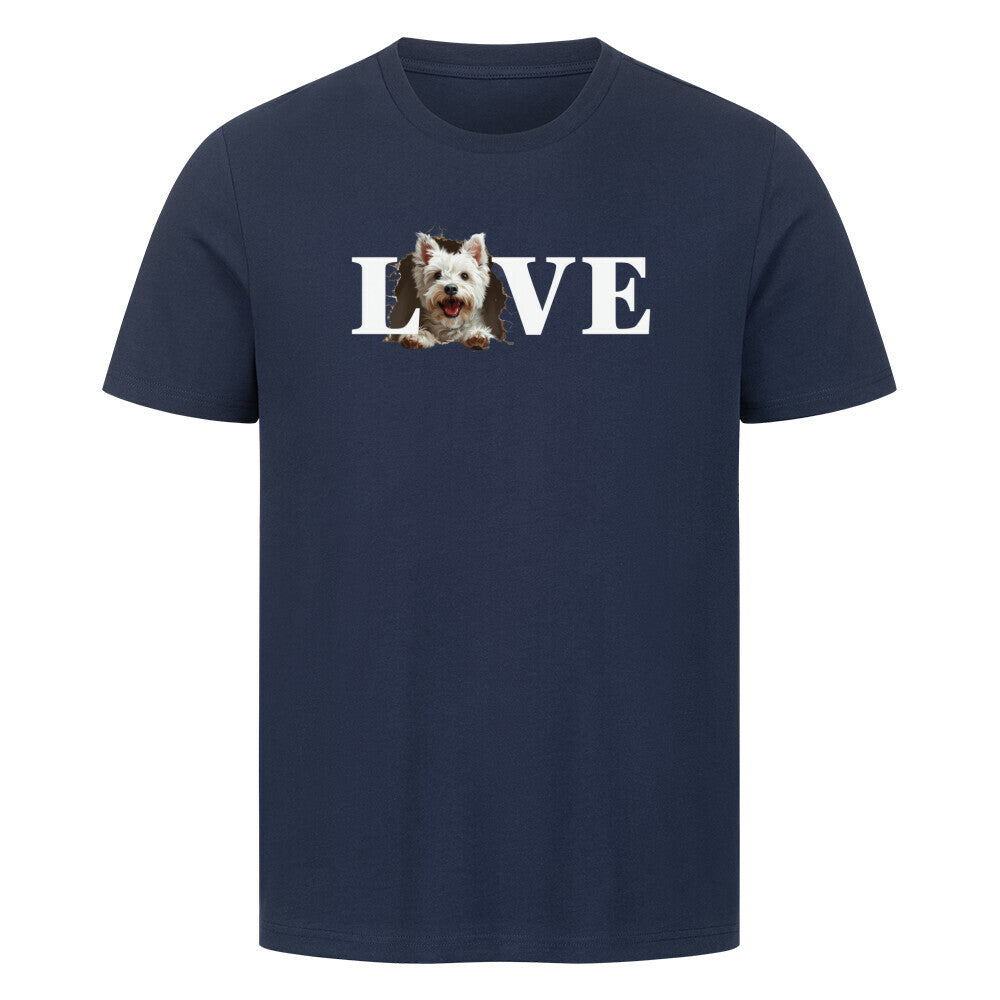 Premium T-Shirt "Westie - LOVE" French Navy – hunde-shirt.de
