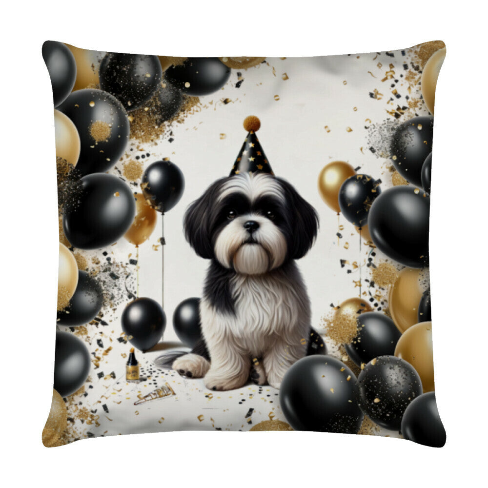 Kissen "Shih Tzu - Geburtstag" Weiß – hunde-shirt.de