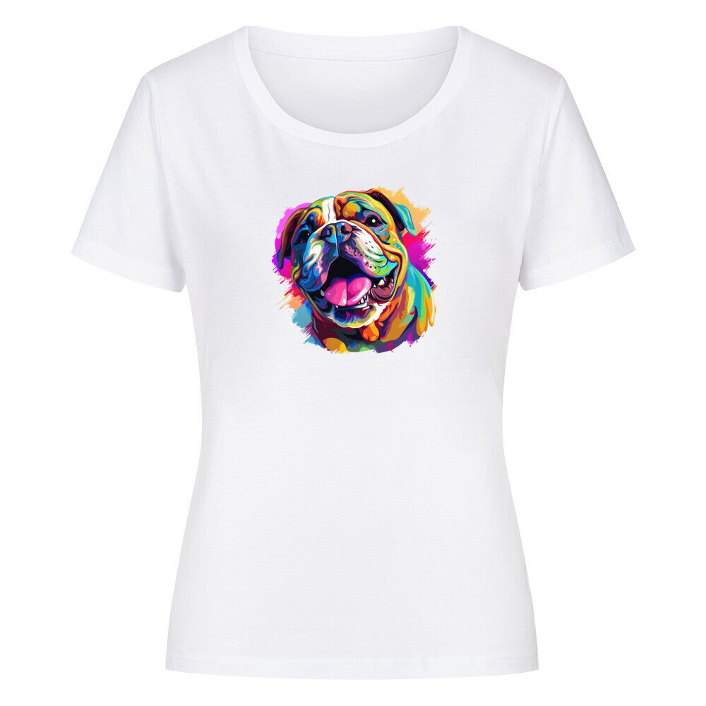 Premium Organic Damen-Shirt "OEB - Paint" Weiß – hunde-shirt.de