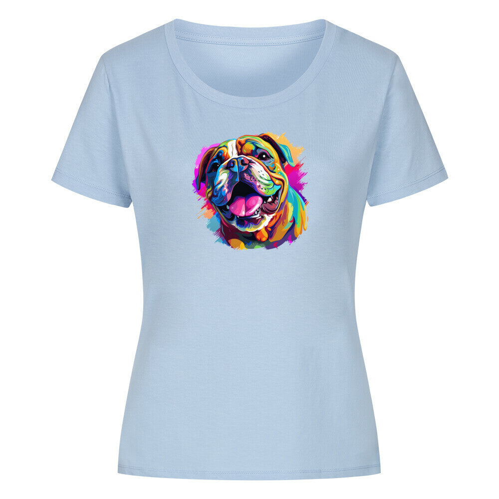 Premium Organic Damen-Shirt "OEB - Paint" Sky Blue – hunde-shirt.de