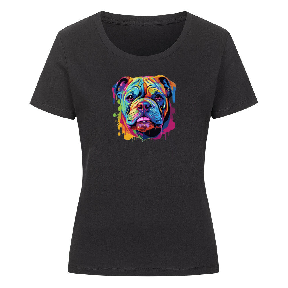 Premium Organic Damen-Shirt "OEB - Splash" Schwarz – hunde-shirt.de