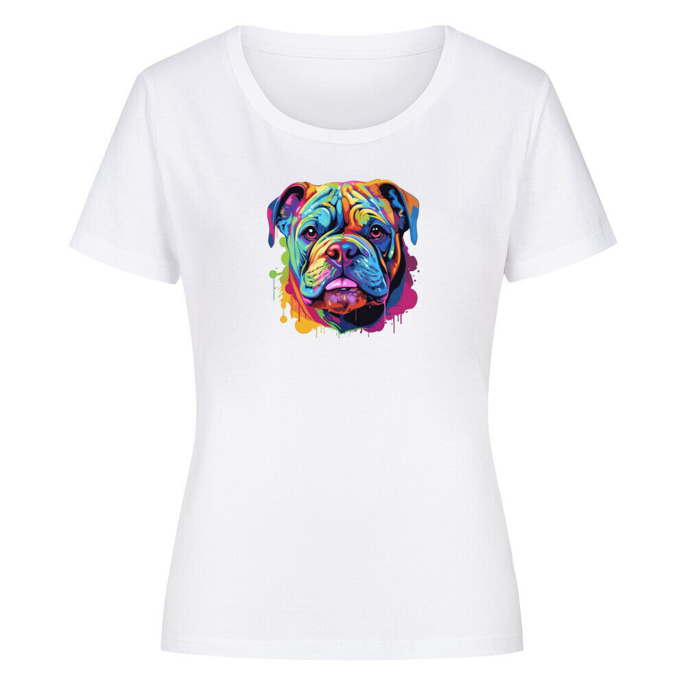 Premium Organic Damen-Shirt "OEB - Splash" Weiß – hunde-shirt.de