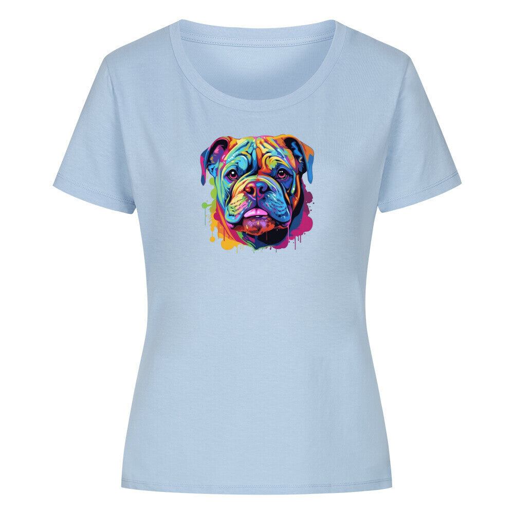 Premium Organic Damen-Shirt "OEB - Splash" Sky Blue – hunde-shirt.de
