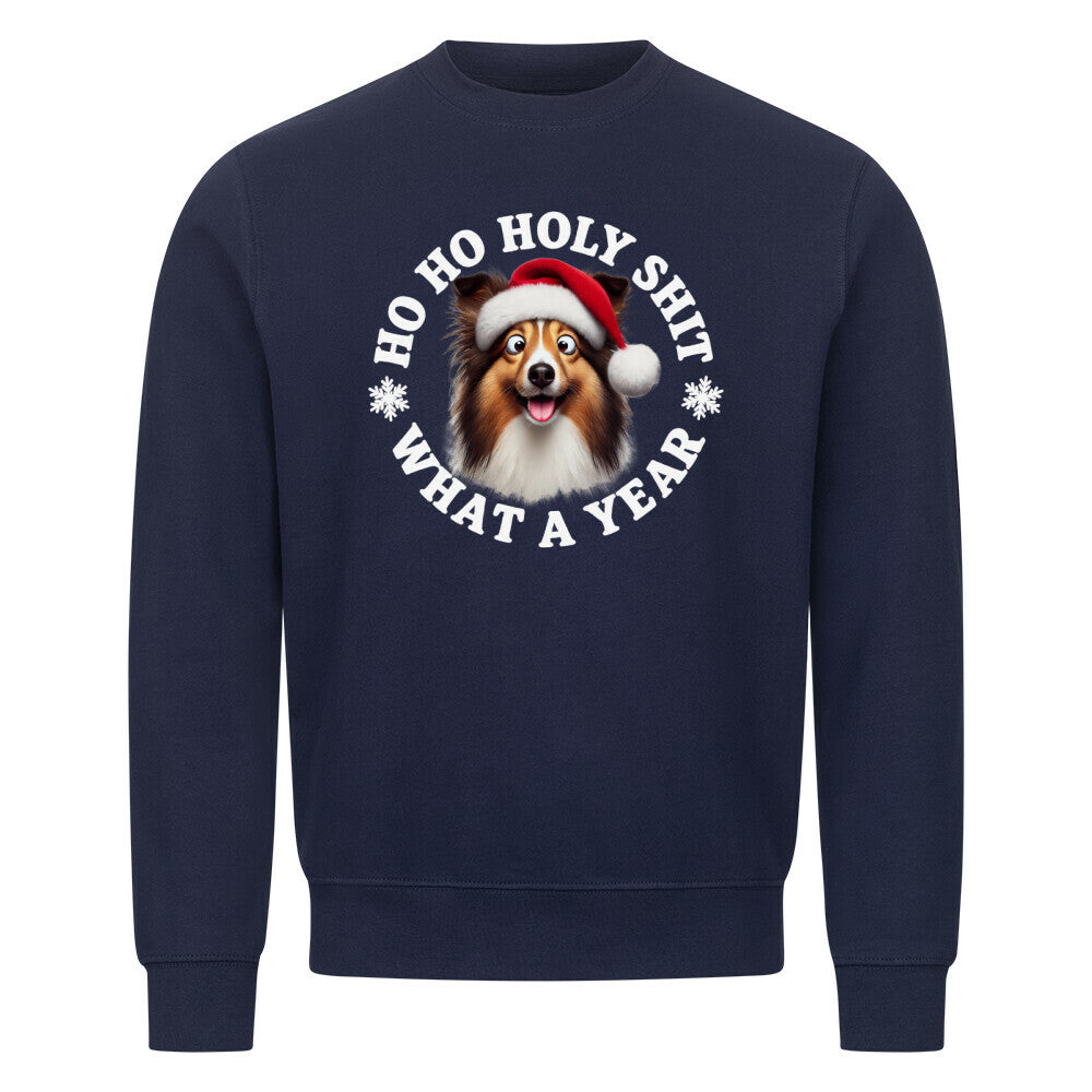 Premium Sweatshirt "Sheltie - HO HO..." Navy Blue – hunde-shirt.de