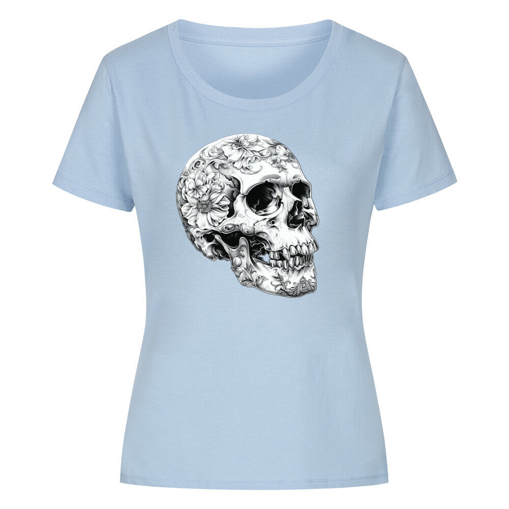 Premium Organic Damen-Shirt "Silence" Sky Blue – hunde-shirt.de