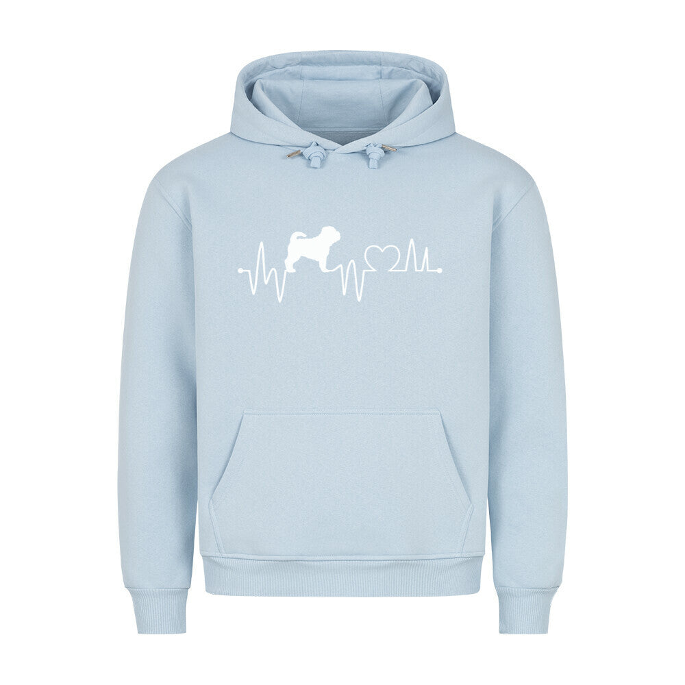 Premium Hoodie "Shar Pei - Heartbeat" Babyblau – hunde-shirt.de