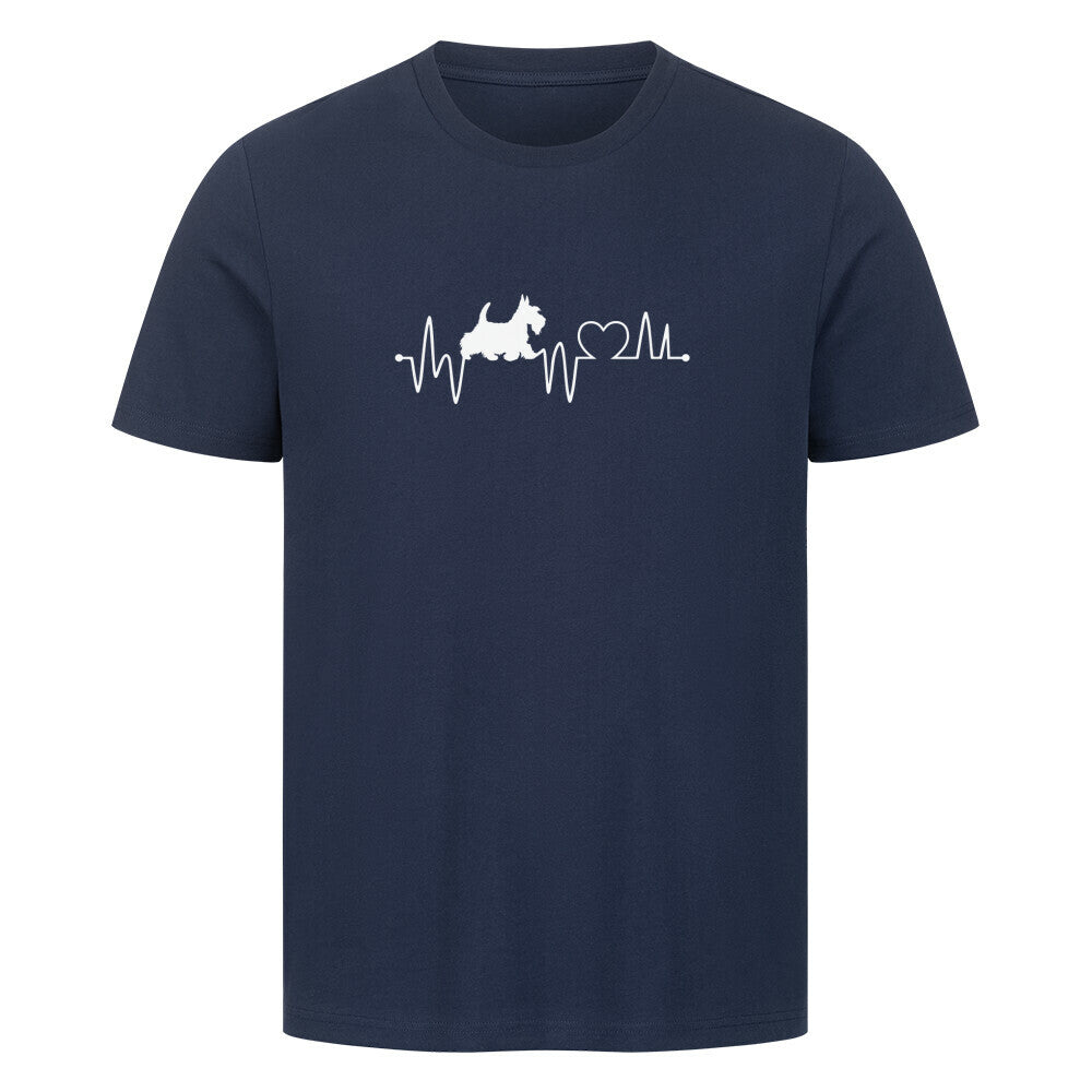 Premium T-Shirt "Scottish Terrier - Heartbeat" French Navy – hunde-shirt.de
