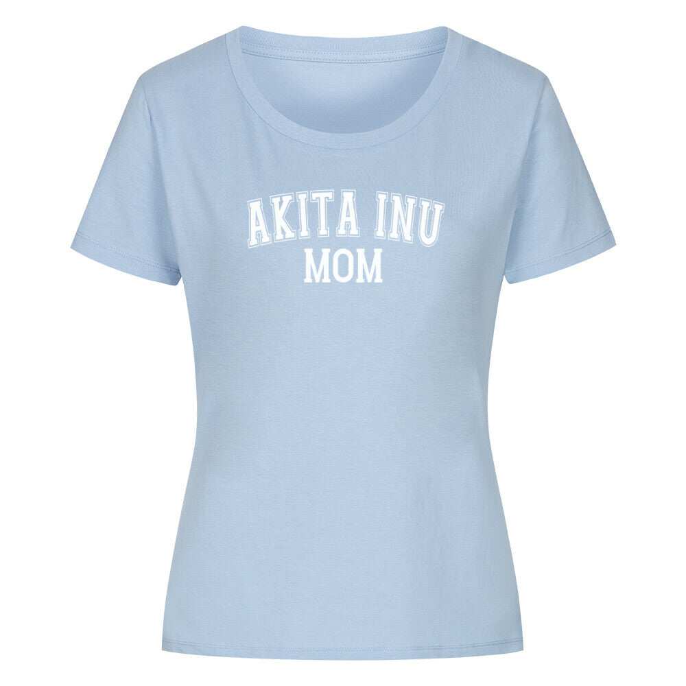 Premium Organic Damen-Shirt "Akita Inu - MOM" Sky Blue – hunde-shirt.de