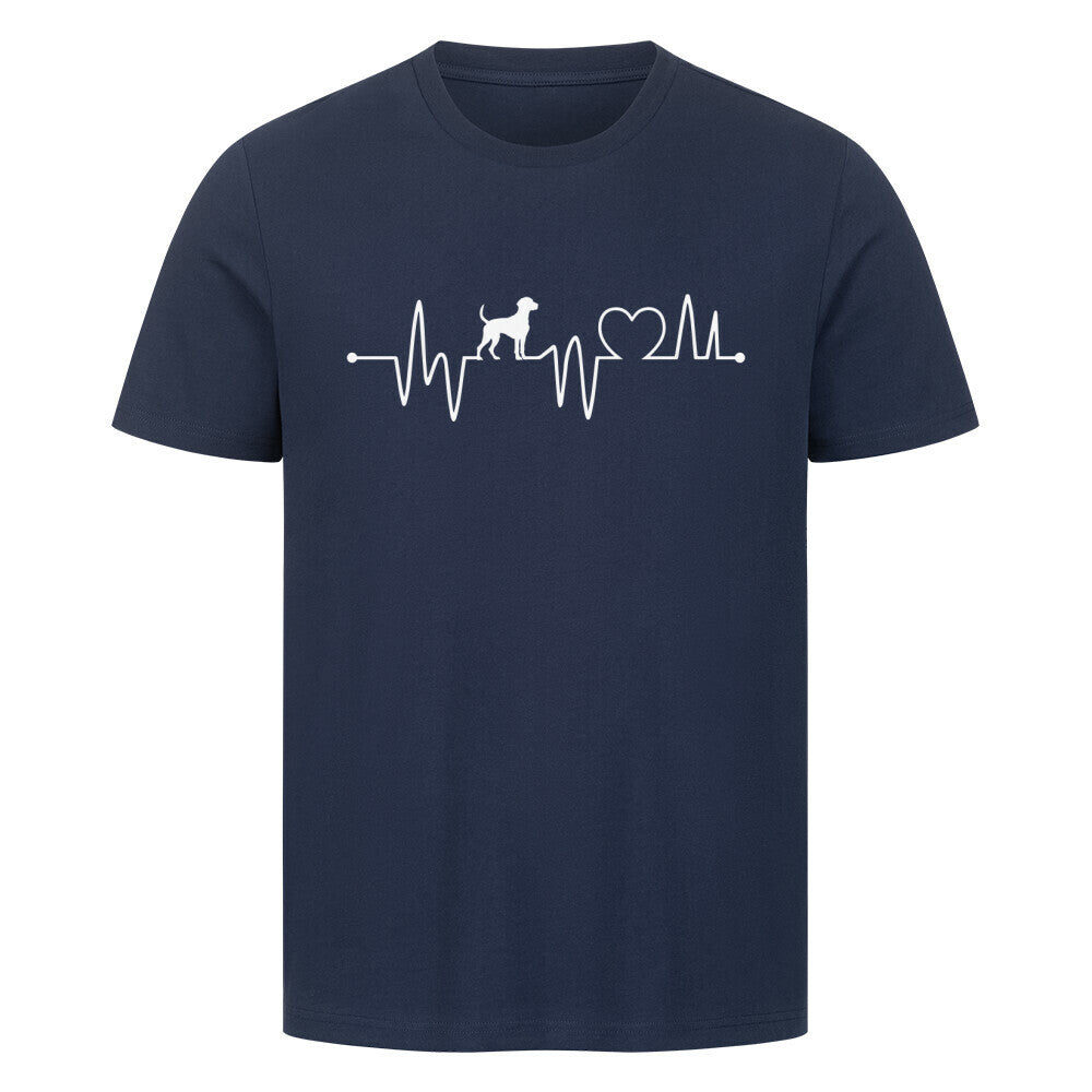 Premium T-Shirt "American Foxhound - Heartbeat" French Navy – hunde-shirt.de