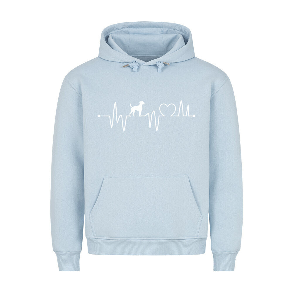 Premium Hoodie "American Foxhound - Heartbeat" Babyblau – hunde-shirt.de