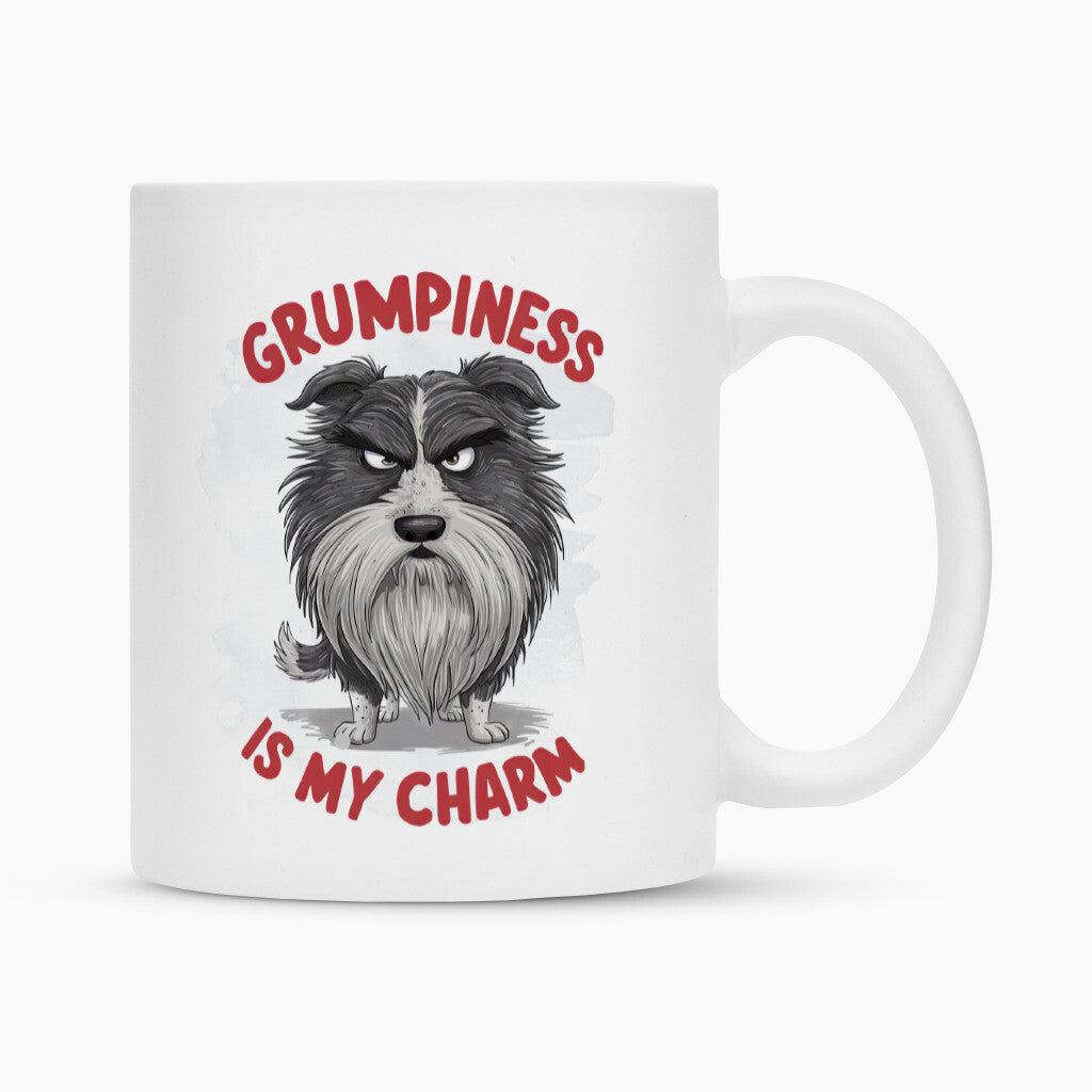 Tasse "Bearded Collie - Grumpiness..." Weiß – hunde-shirt.de