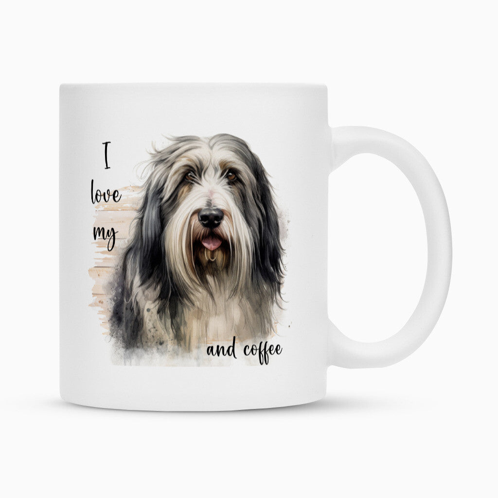 Tasse "Bearded Collie - I love my..." Weiß – hunde-shirt.de