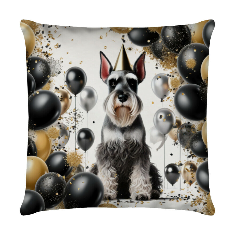 Kissen "Schnauzer - Geburtstag" Weiß – hunde-shirt.de