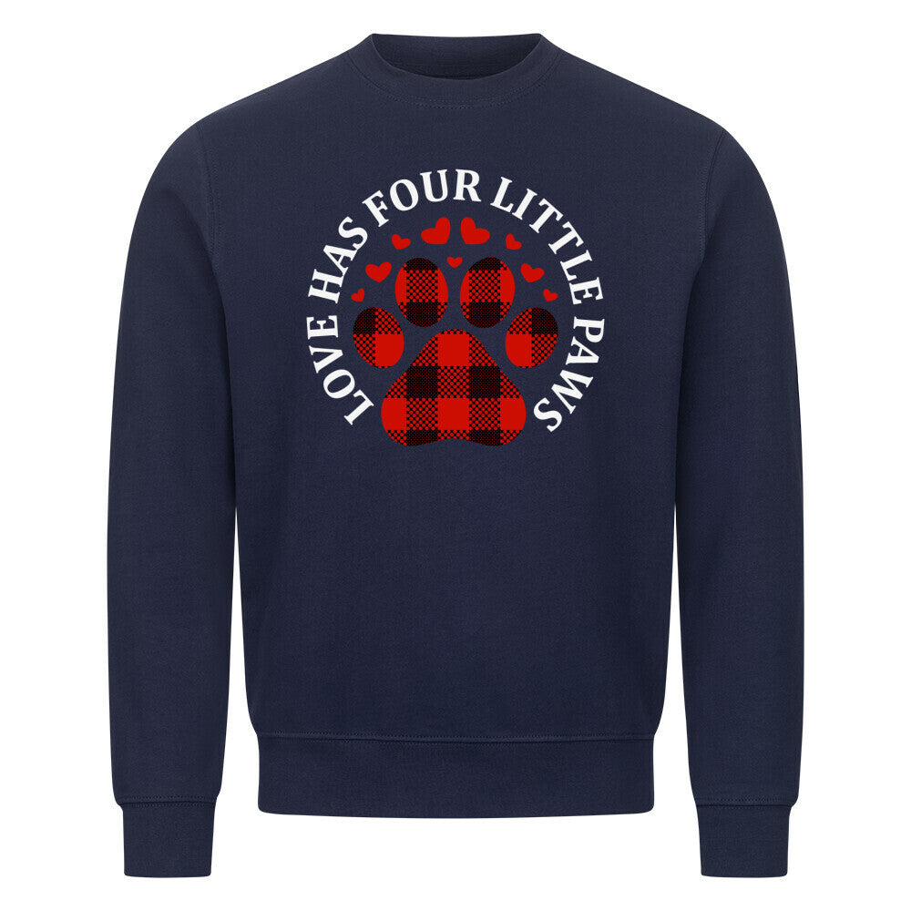 Premium Sweatshirt "Four little PAWS" Navy Blue – hunde-shirt.de