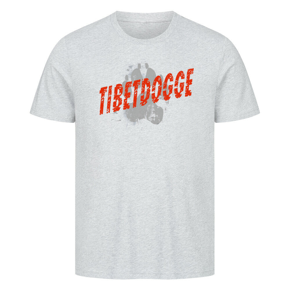 Premium T-Shirt "Tibetdogge - PAW" Heather Grey – hunde-shirt.de