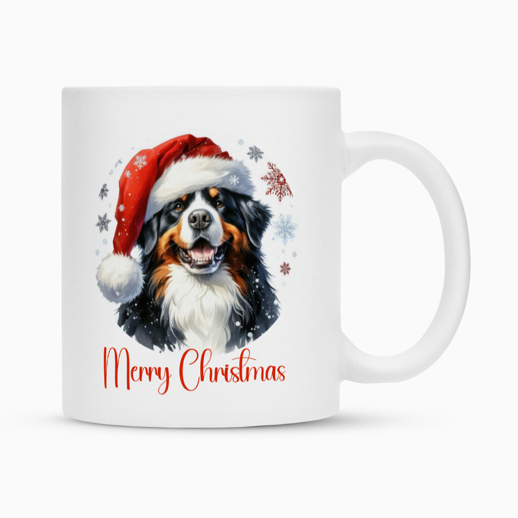 Tasse "Berner Sennenhund - Merry Christmas" Weiß – hunde-shirt.de