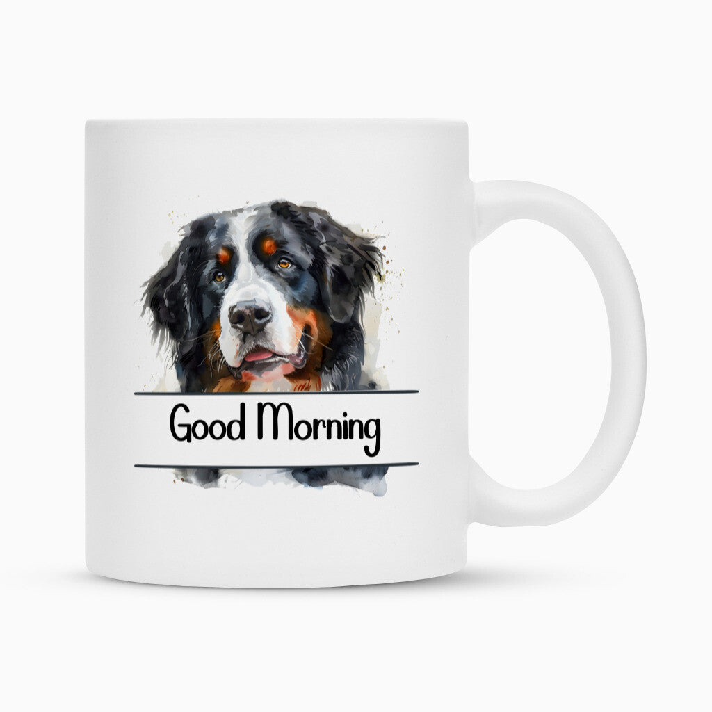 Tasse "Berner Sennenhund - Good Morning" Weiß – hunde-shirt.de