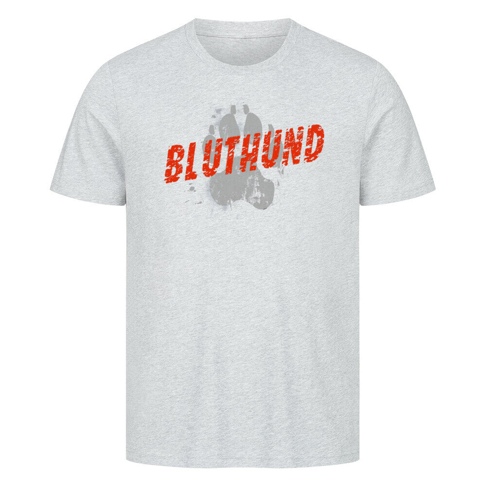 Premium T-Shirt "Bluthund - PAW" Heather Grey – hunde-shirt.de