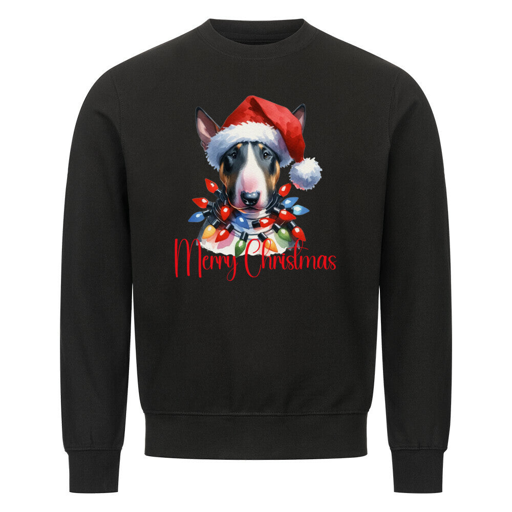 Premium Sweatshirt "Bullterrier ( dunkel ) - Merry Christmas Schwarz – hunde-shirt.de