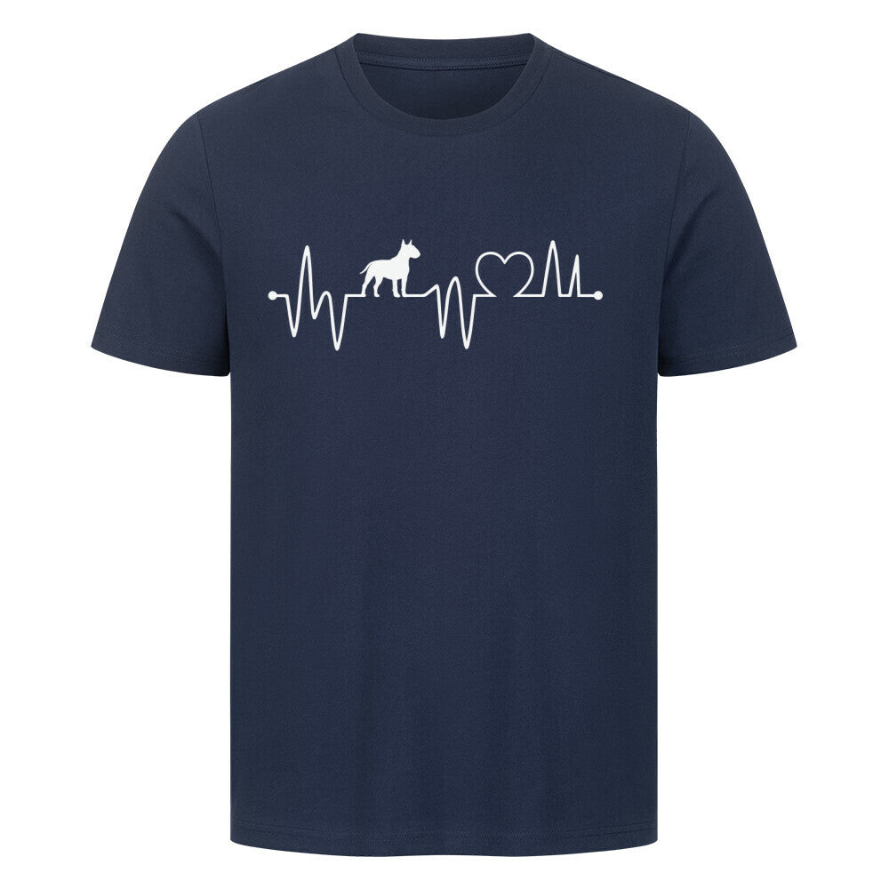 Premium T-Shirt "Bullterrier - Heartbeat" French Navy – hunde-shirt.de