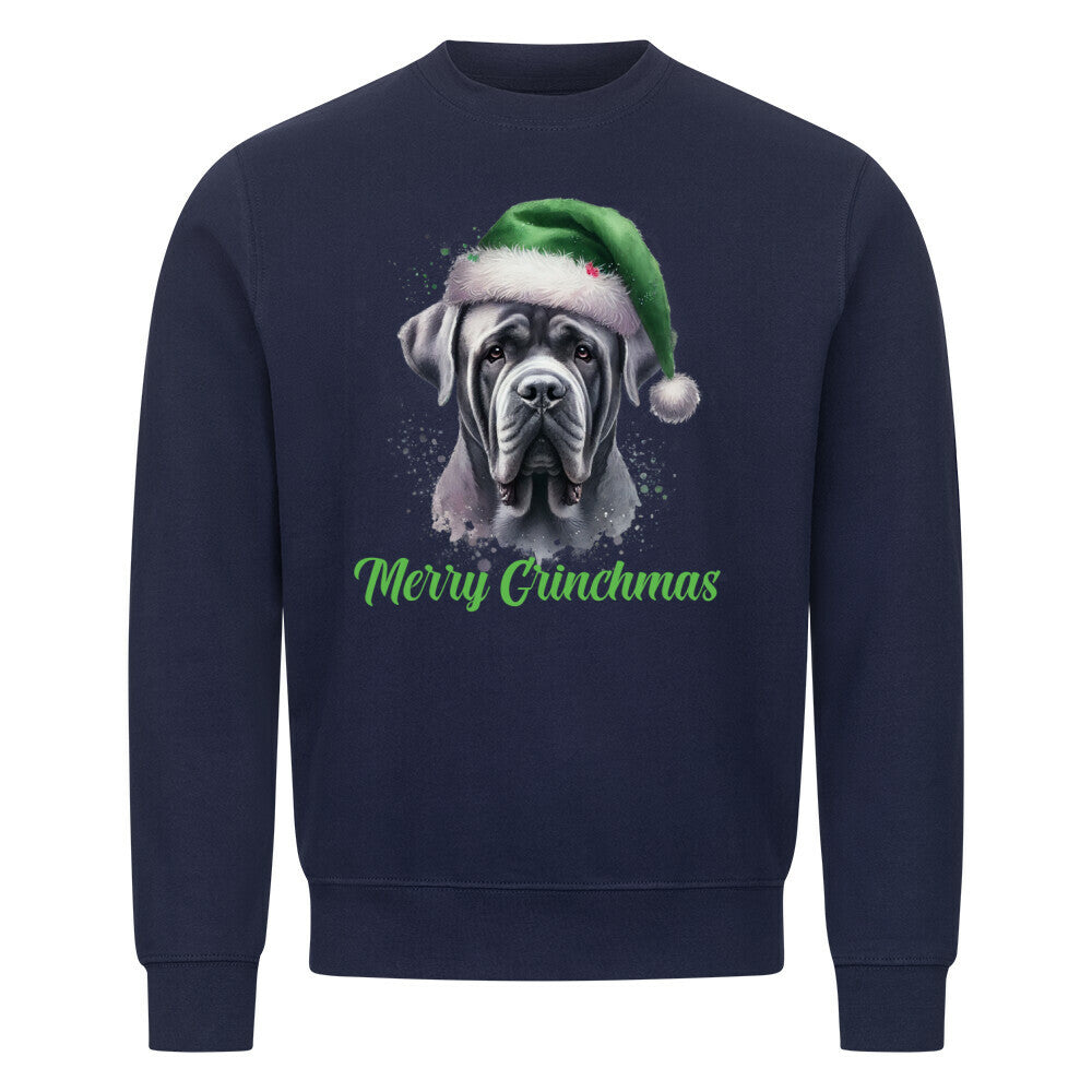 Premium Sweatshirt "Cane Corso - Merry Grinchmas" Navy Blue – hunde-shirt.de