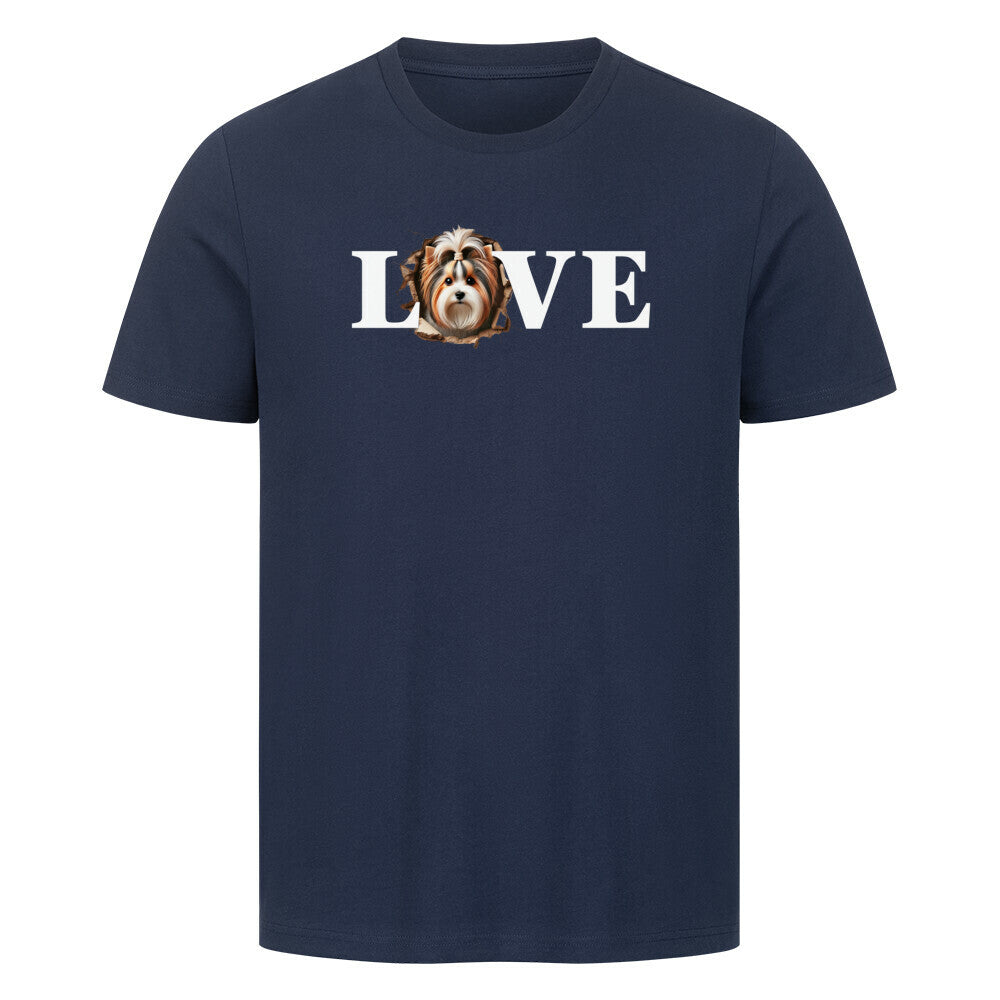 Premium T-Shirt "Biewer Terrier - LOVE" French Navy – hunde-shirt.de