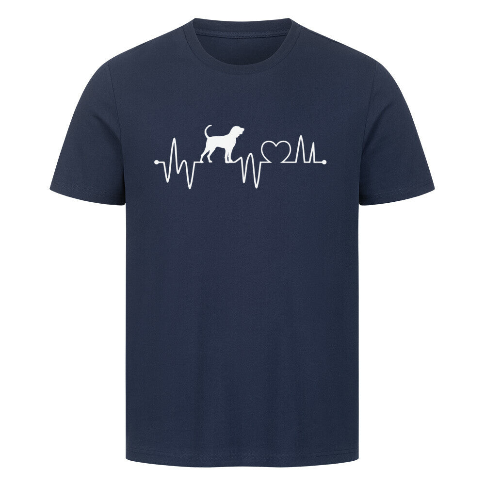 Premium T-Shirt "Coonhound - Heartbeat" French Navy – hunde-shirt.de