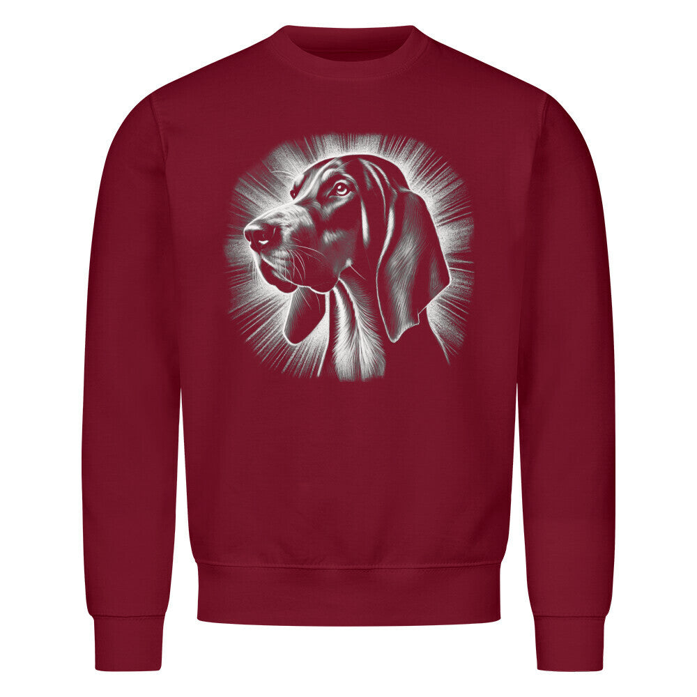 Premium Sweatshirt "Coonhound Bluetick - Shine" Burgunder – hunde-shirt.de